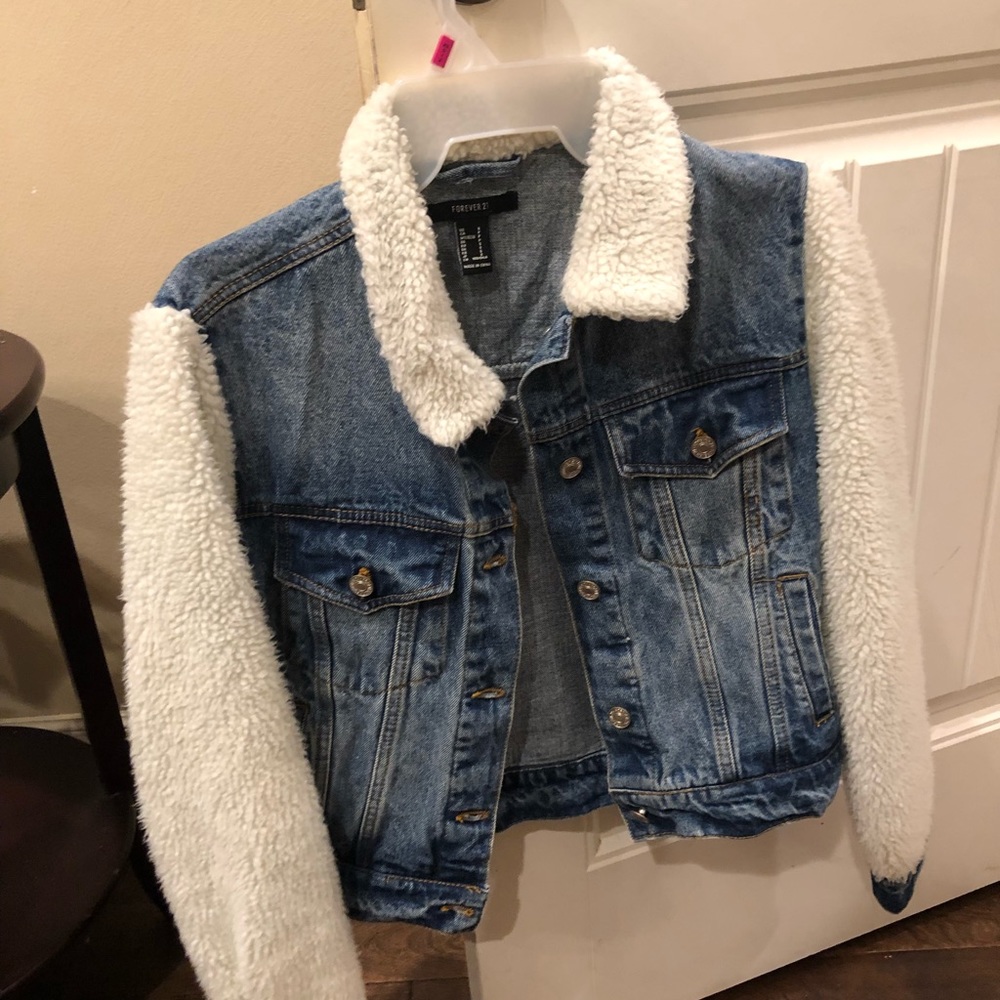 Forever 21 denim sherpa jacket